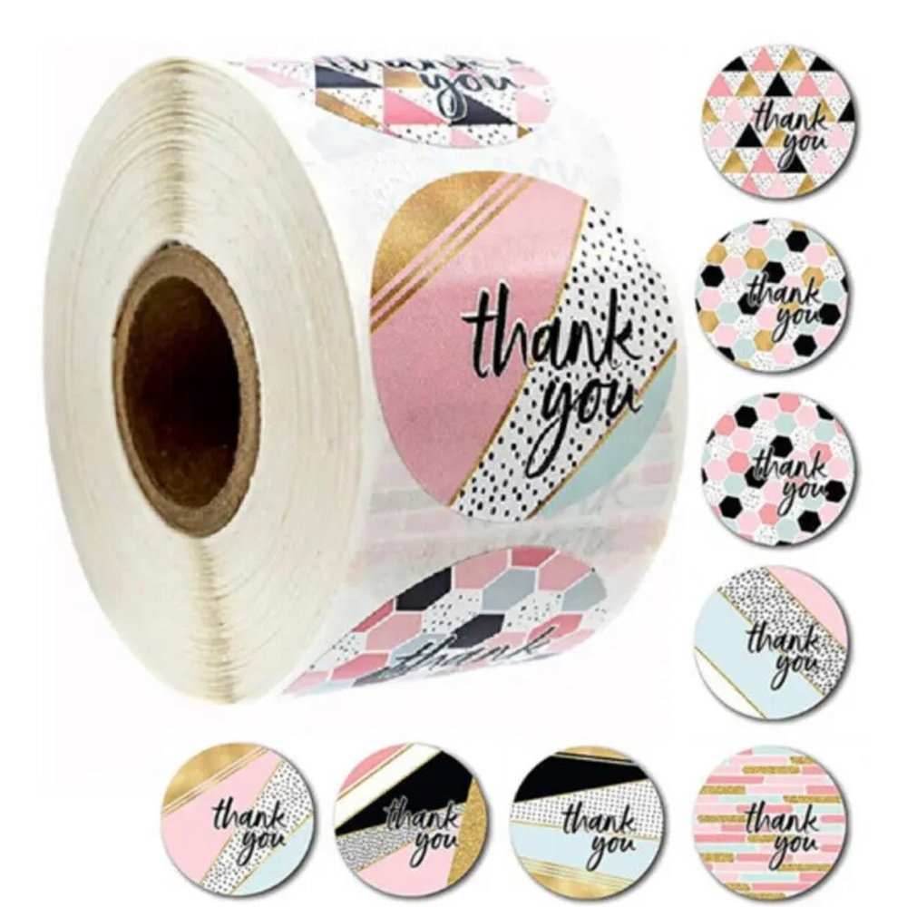 500 thank You Stickers 1 inch 2.5cm